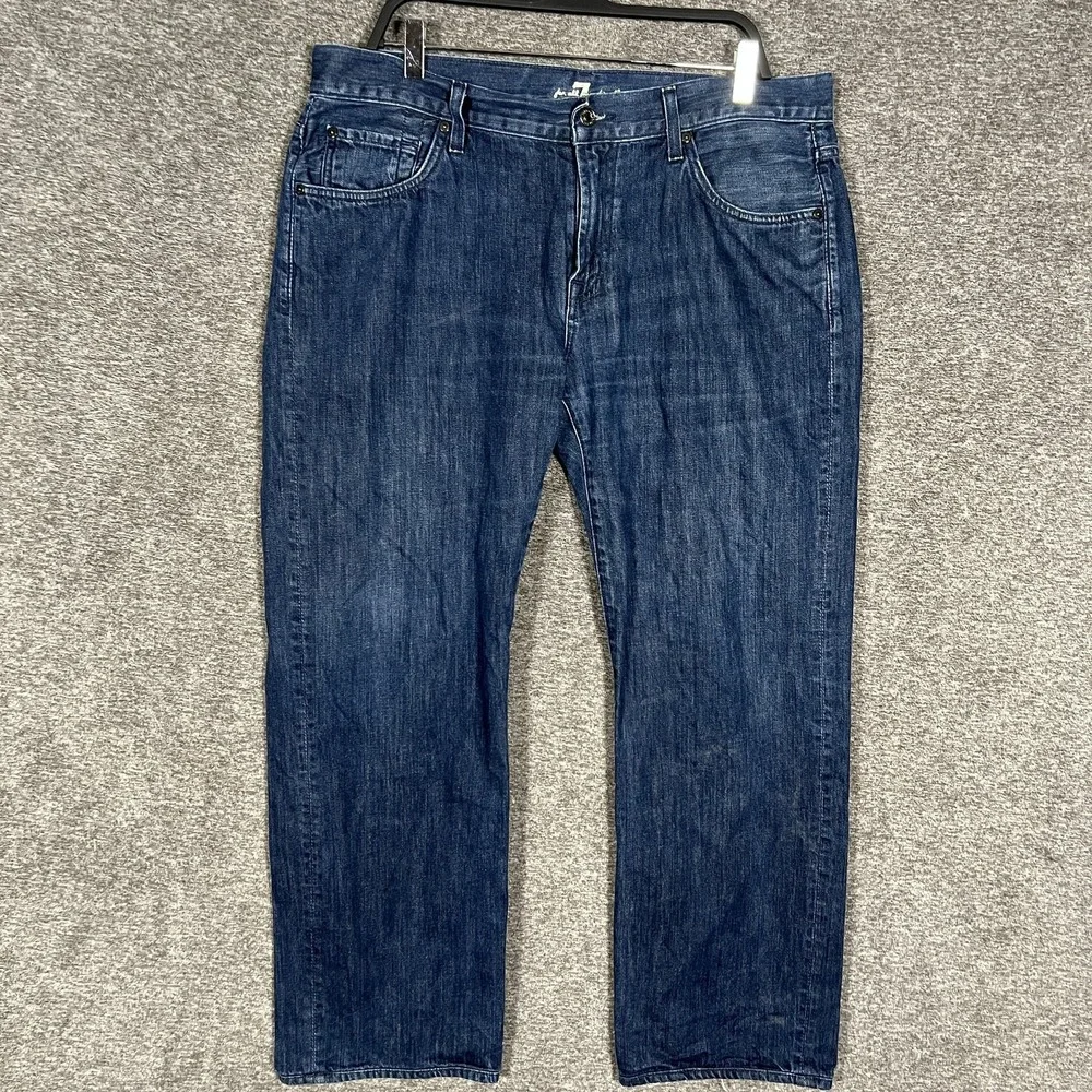 7 For All Mankind Austyn Jeans Mens 36 Blue Dark Wash Straight Leg Relaxed Denim